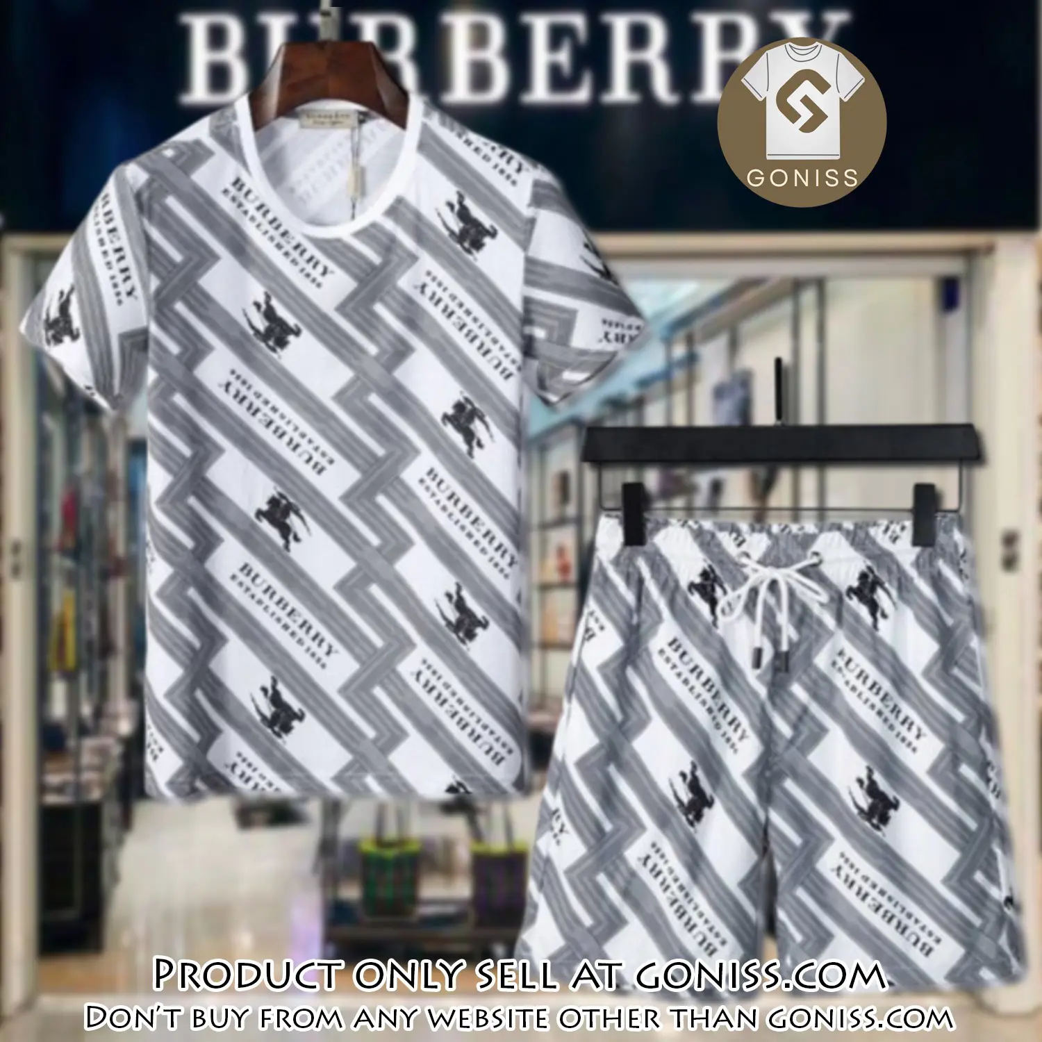 Burberry combo unisex tshirt & short limited luxury outfit cts1037 gn0442216